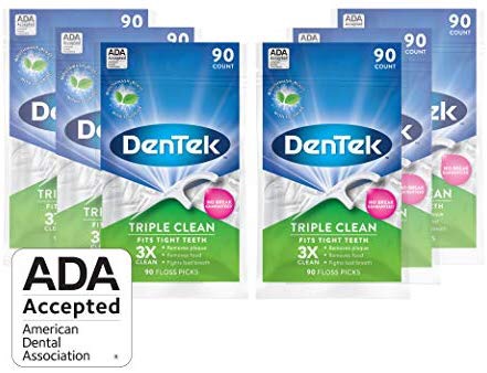 Amazon.com: DenTek Triple Clean 强力牙线 90个 6包