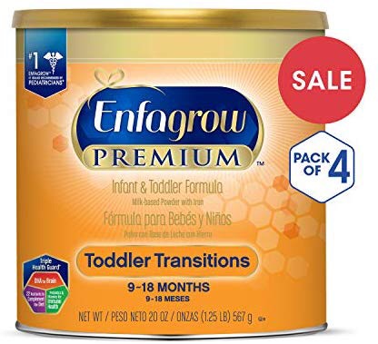 Amazon.com: Enfagrow PREMIUM Non-GMO Toddler Transitions Formula - Powder can, 20 oz each美赞成二段奶粉