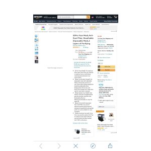 $1.2 Amazon.com: 50Pcs Face Mask,Anti-Dust Filter, Breathable Disposable Mask,3 Layers of Purifying: Health & Personal Care口罩