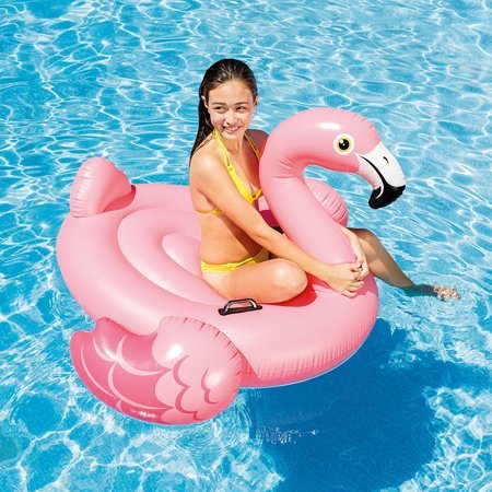Inflatable Flamingo Ride On Pool Float, 56" x 54" x 38"
