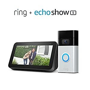 Ring Video Doorbell (Satin Nickel) bundle with Echo Show 5 (2nd Generator