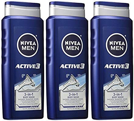 Men Active3 3-in-1 Body Wash 16.9 Fluid Ounce (Pack of 3)