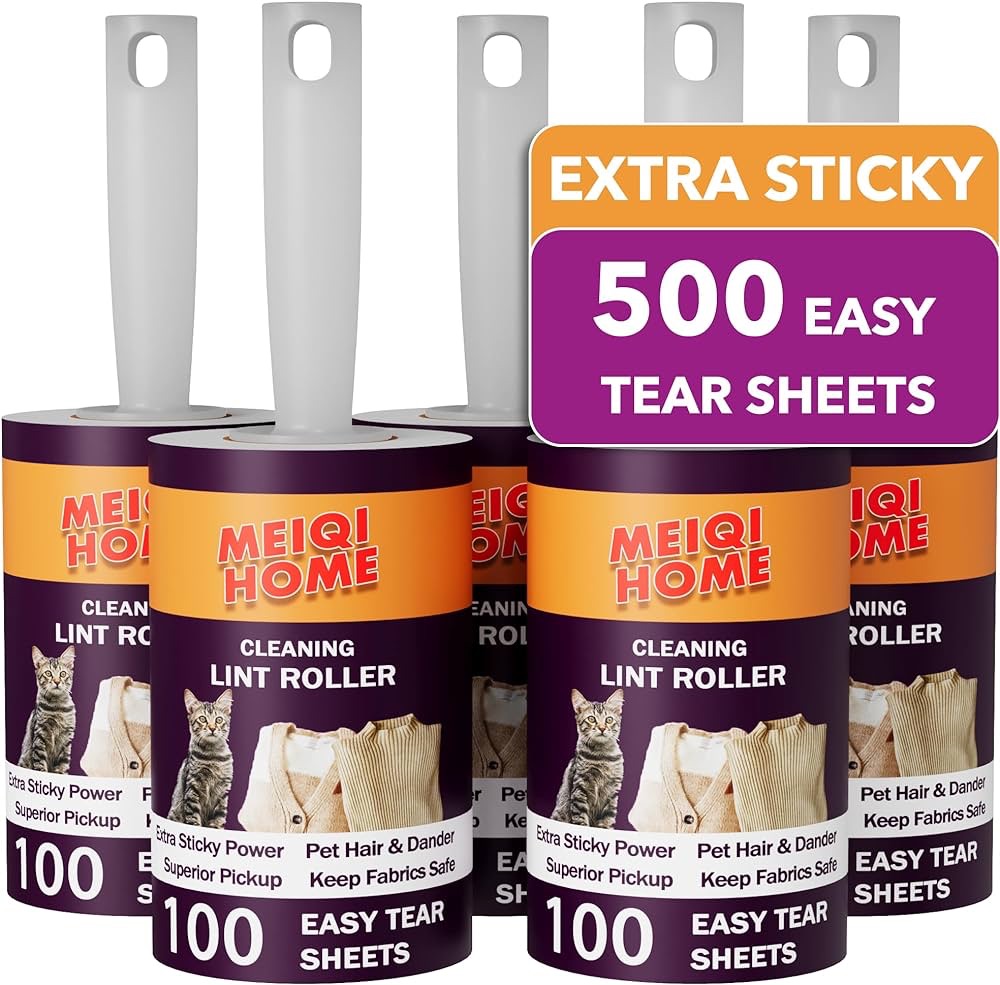 Amazon.com: Lint Rollers for Pet Hair Extra Sticky, 500 Sheets Mega Value Set Lint Roller with 5 Upgraded Handles, 5 Rollers Portable Pet Lint Remover for Clothes, Furniture, Carpet, Dog & Cat Hair Re