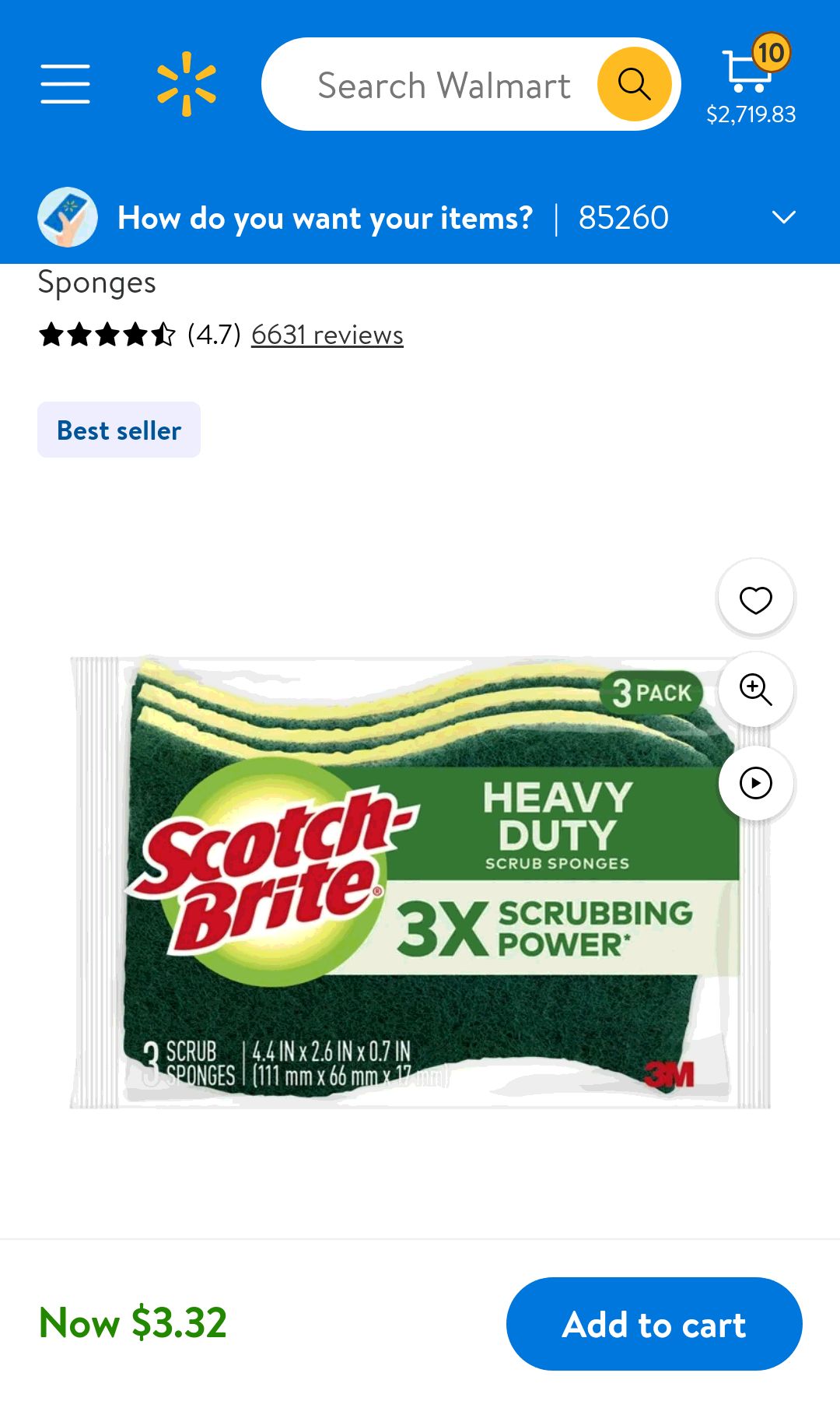 Scotch-Brite Heavy Duty Scrub Sponges, 3 Scrubbing Sponges - Walmart.co