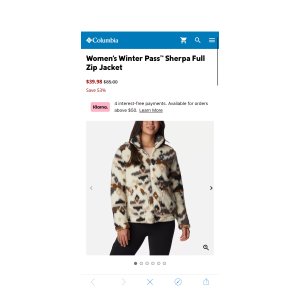 $39.98 Women s Winter Pass™ Sherpa Full Zip Jacket | Columbia Sportswear