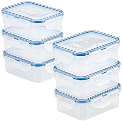Amazon.com: Lock & Lock HPL806S6 Easy Essentials Storage Food Storage Container Set / Food Storage Bin Set - 6 Piece, Clear: Kitchen & Dining保鲜盒