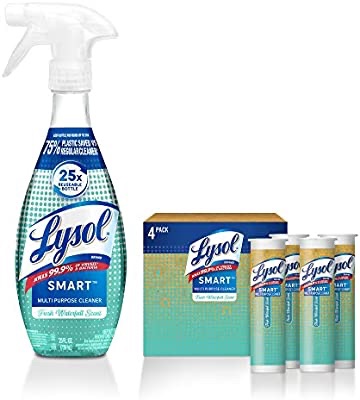 Lysol消毒喷雾，一共四瓶。Amazon.com: Lysol Smart Multi-Purpose Cleaner Kit: Health & Personal Care