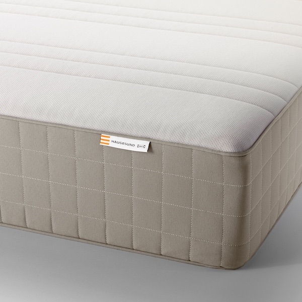 HAUGESUND Spring mattress, firm, dark beige, Queen - IKEA