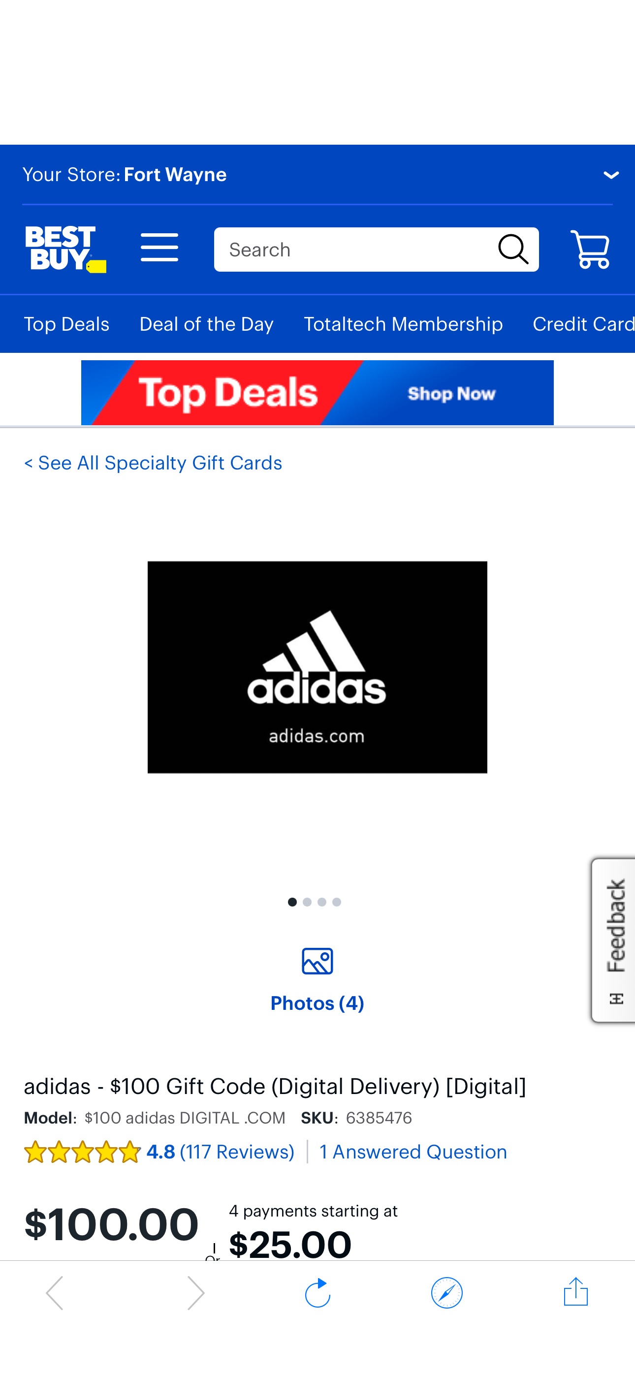 adidas $100 Gift Code (Digital Delivery) [Digital] $100 adidas DIGITAL .COM - Best Buy
