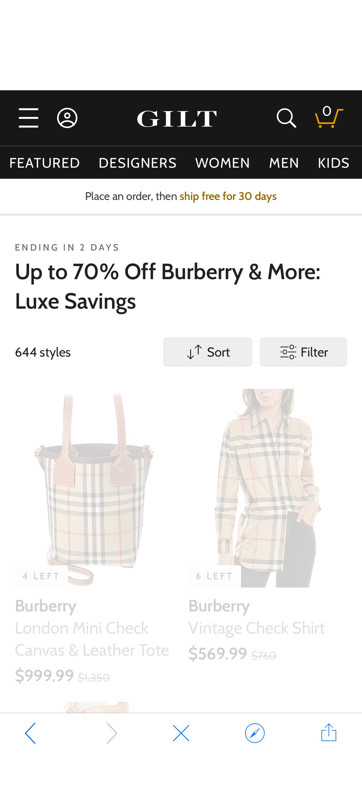 Up to 70% Off Burberry & More: Luxe Savings / Gilt