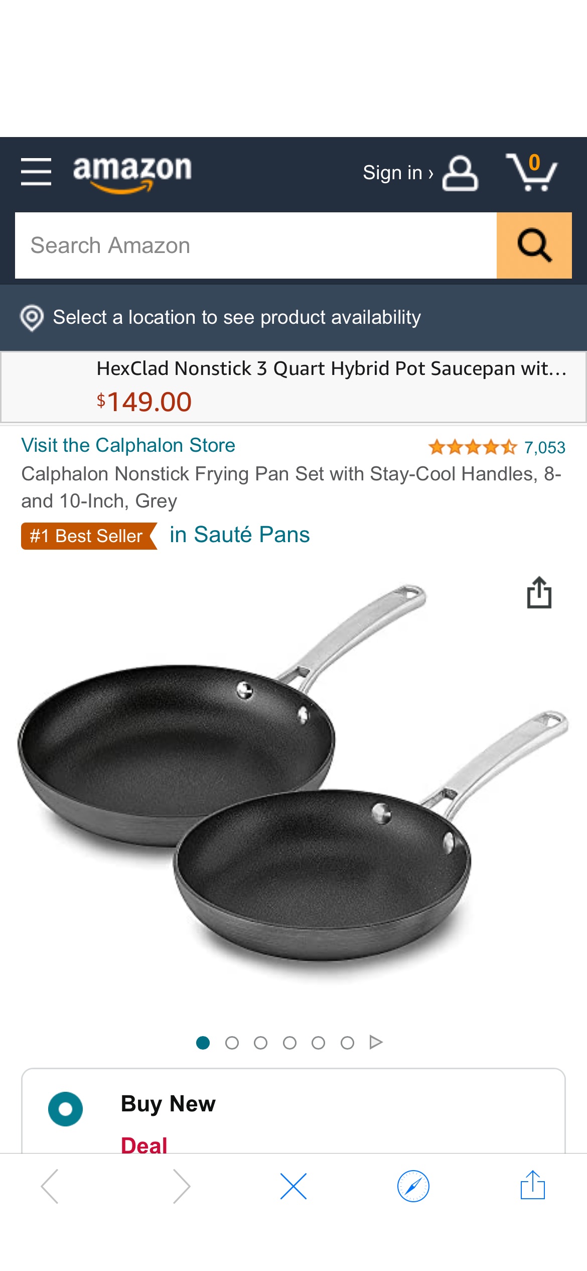 Amazon.com: Calphalon Nonstick Frying Pan Set with Stay-Cool Handles, 8- and 10-Inch, Grey: Home & Kitchen
