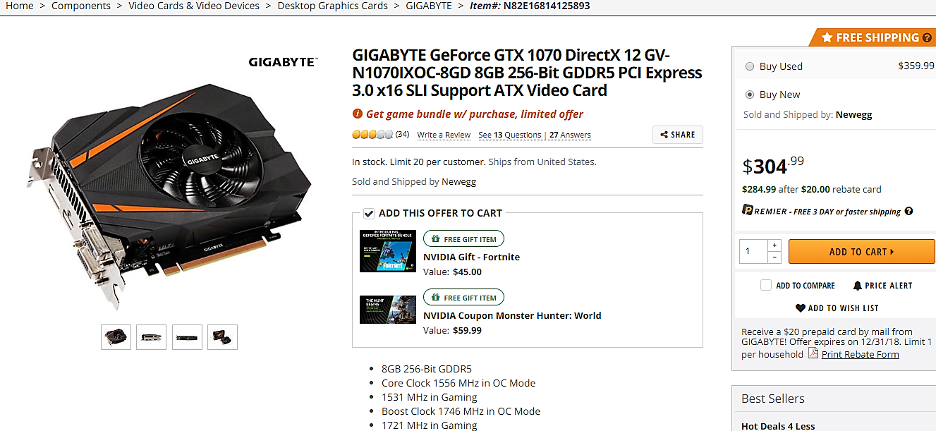 GIGABYTE GeForce GTX 1070 显卡