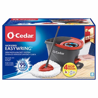 木地板拖把包邮O-Cedar EasyWring Spin Mop & Bucket System with 3 Refills