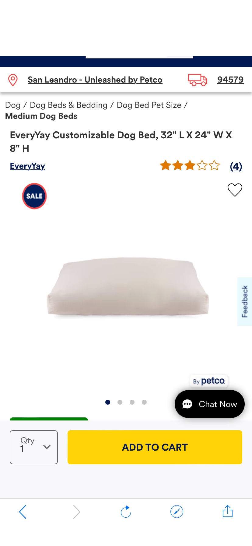EveryYay Customizable Dog Bed, 40" L X 30" W X 10" H | Petco