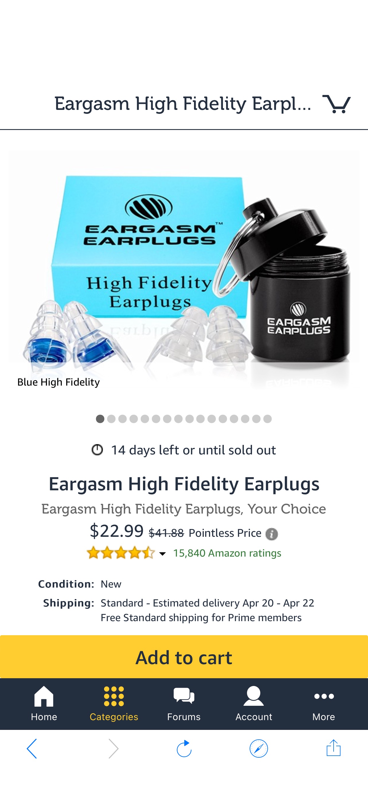 耳塞Eargasm High Fidelity Earplugs