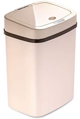 DZT-12-5WH Bedroom or Bathroom Automatic Touchless Infrared Motion Sensor Trash Can, 3 Gal 12 L