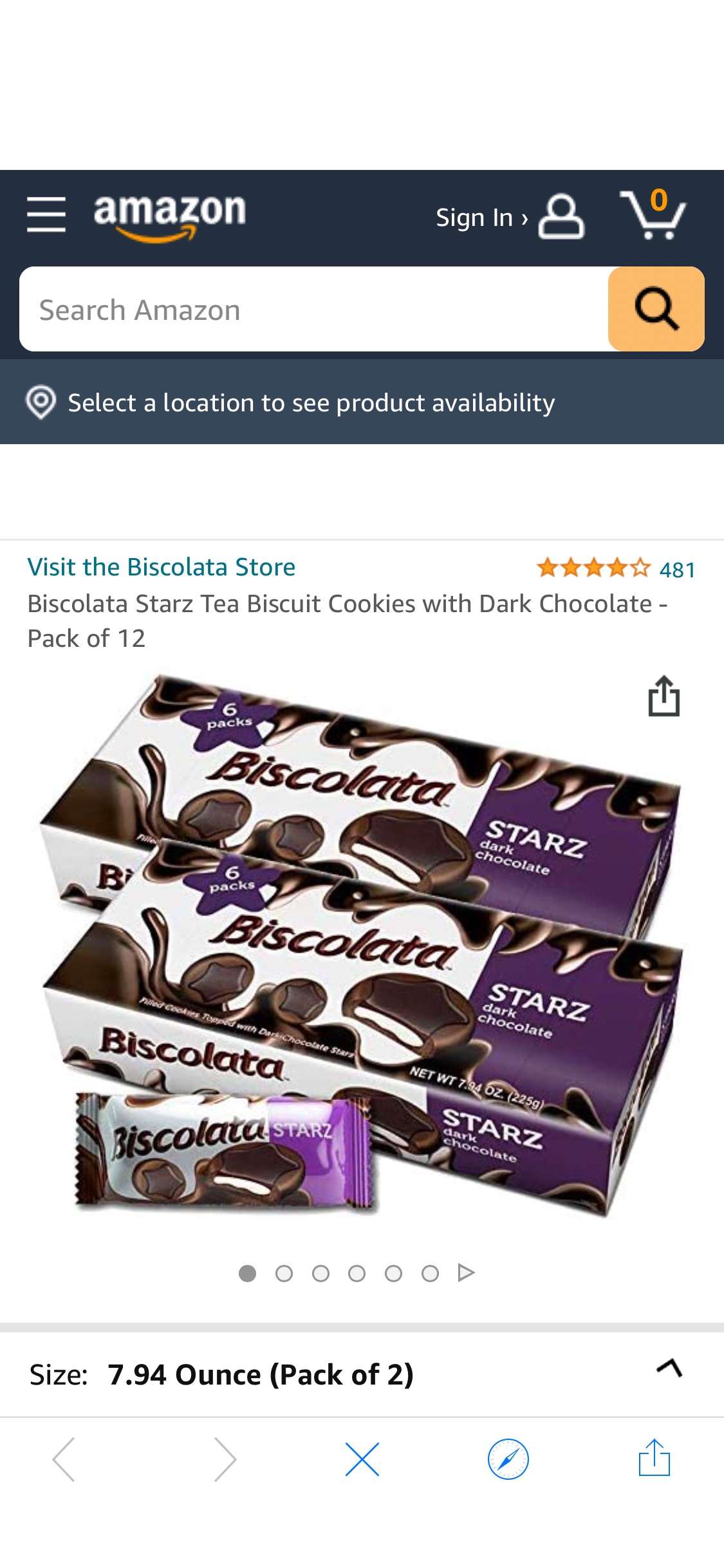 Amazon.com: Biscolata Starz Tea Biscuit Cookies with Dark Chocolate - Pack of 12 : Grocery & Gourmet Food 零食