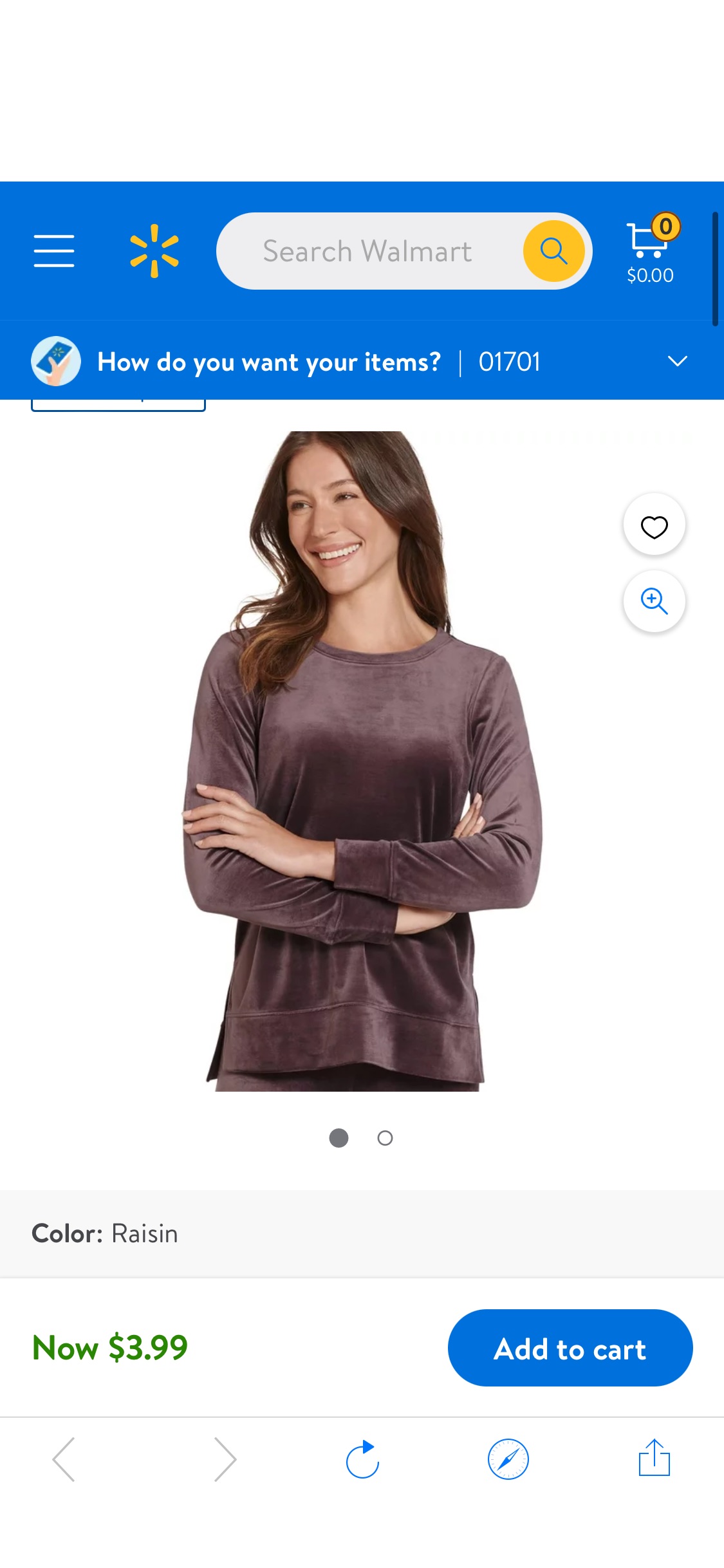 Jockey Women's Velvet Crew Sweatshirt - Walmart.com