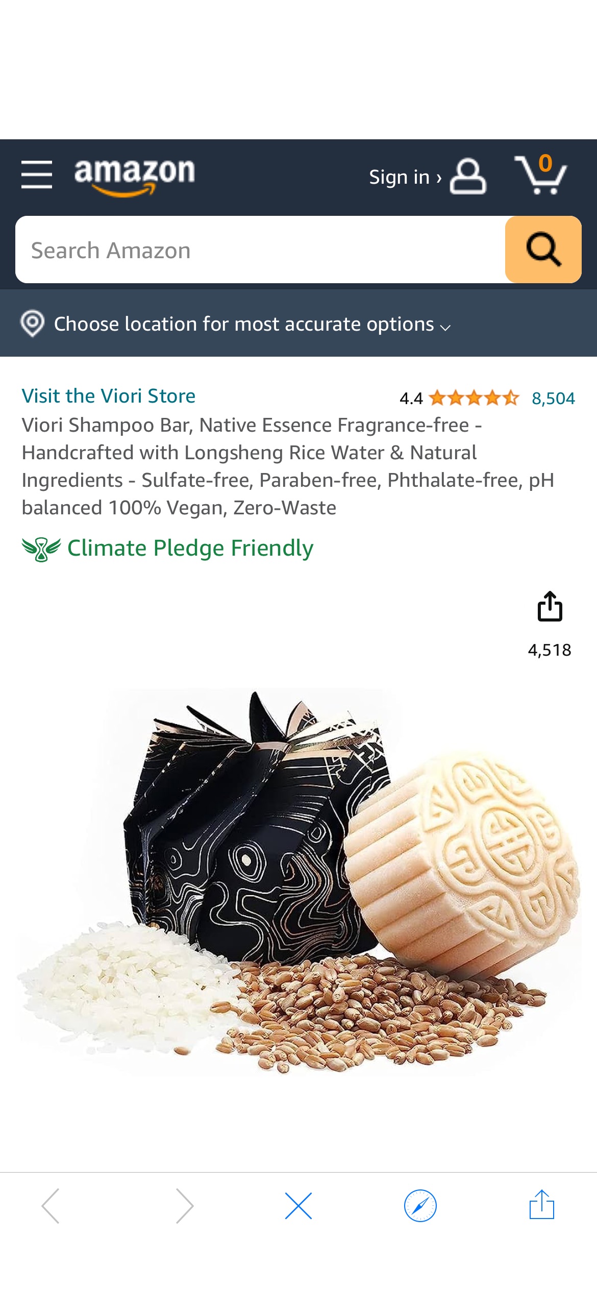 Amazon.com : Viori Shampoo Bar, Native Essence Fragrance-free - Handcrafted with Longsheng Rice Water & Natural Ingredients - Sulfate-free, Paraben-free, Phthalate-free, pH balanced 100% Vegan, Zero-W
