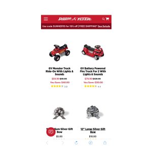 $24.99 Battery-Powered Cars & Ride-On Toys | Radio Flyer多款儿童电动车