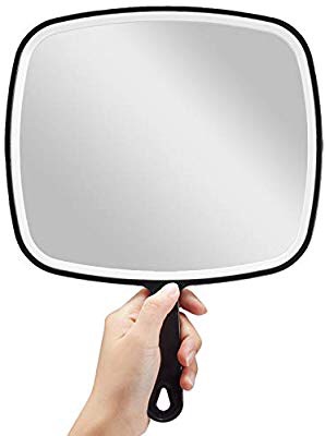Amazon.com: OMIRO Hand Mirror, Extra Large Black Handheld Mirror with Handle, 9" W x 12.4" L 化妆镜