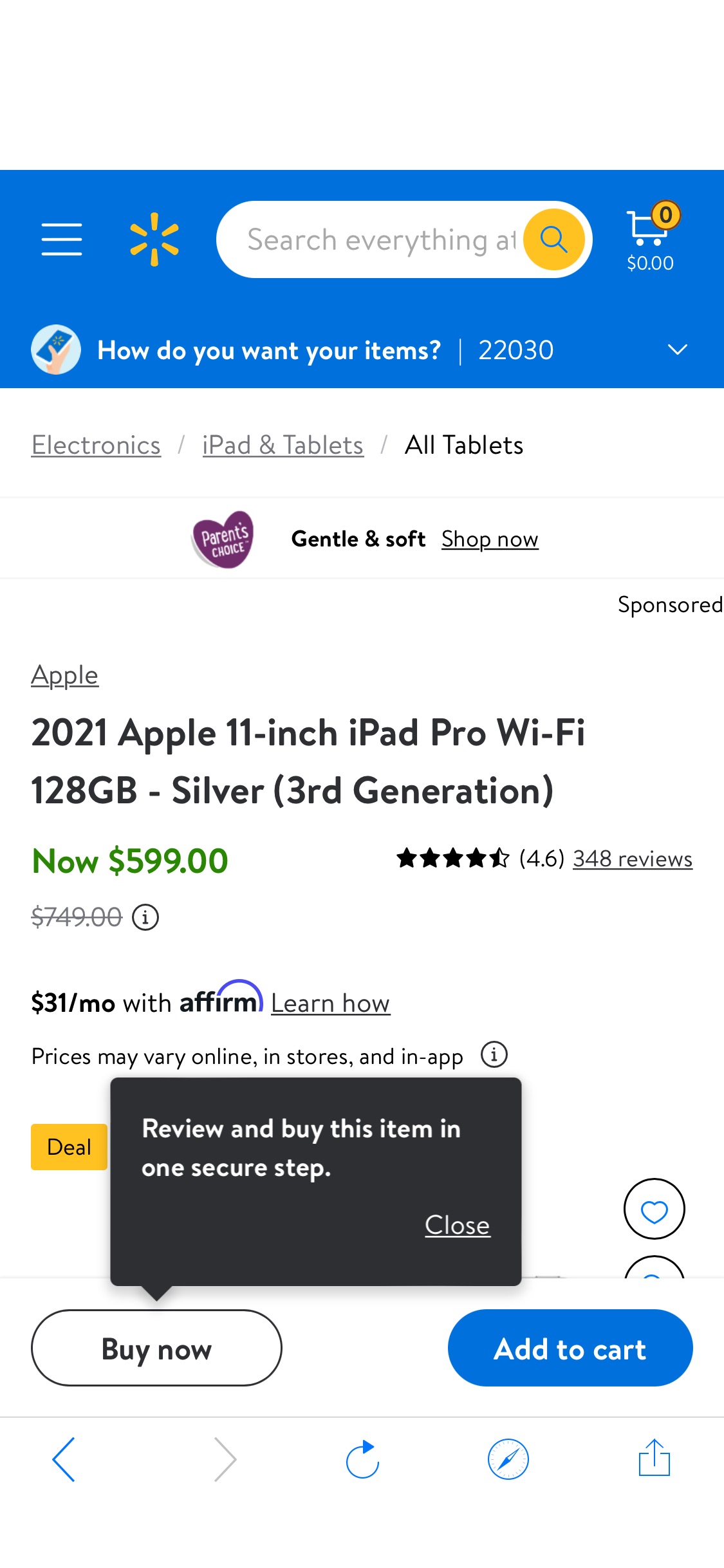 2021 Apple 11-inch iPad Pro Wi-Fi 128GB - Silver (3rd Generation) - Walmart.com