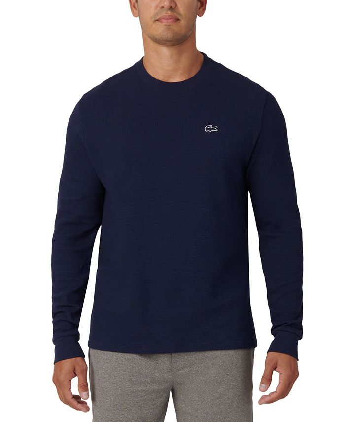 Lacoste Men's Waffle-Knit Thermal Sleep Shirt - Macy's