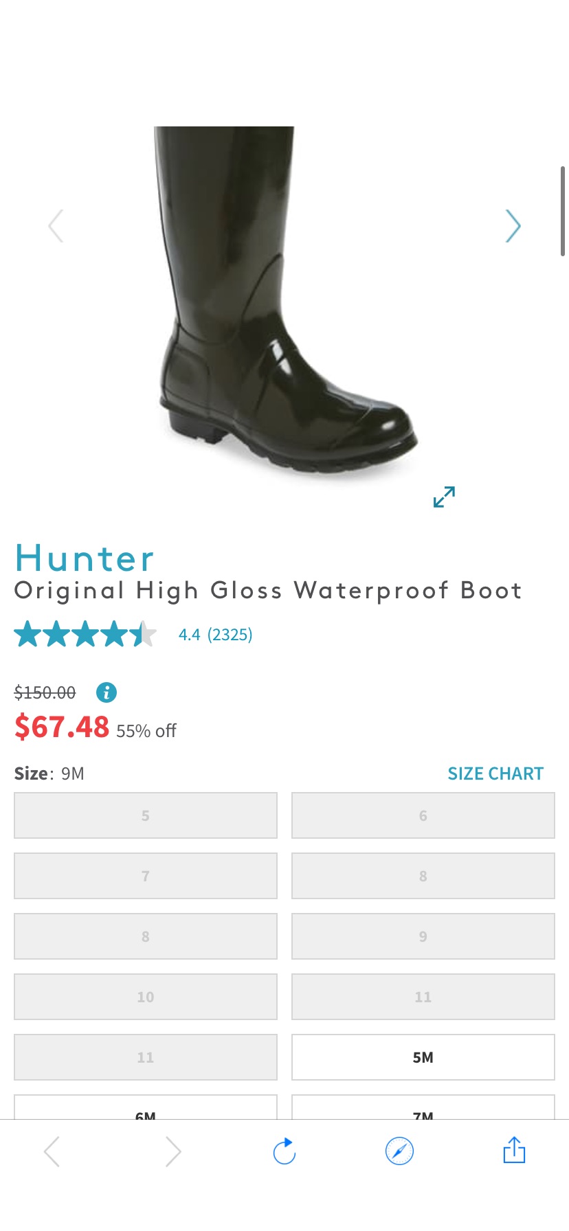 Hunter | 雨靴 碼全 免郵Original High Gloss Waterproof Boot | Nordstrom Rack