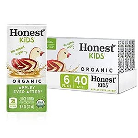 Honest Kids 儿童有机苹果汁 6盎司40盒，每盒$0.31