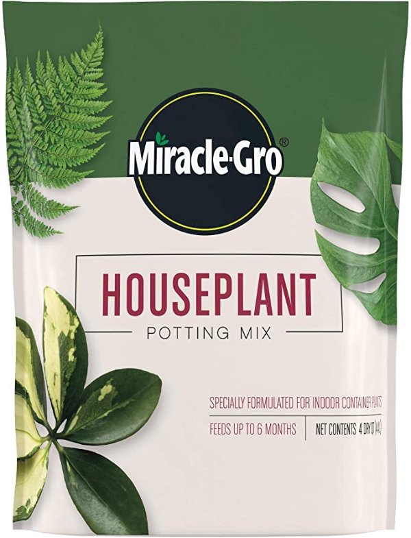 Houseplant Potting Mix: Fertilized, Perlite Soil for Indoor Gardening, Designed to Be Less Prone to Gnats, 4 qt.