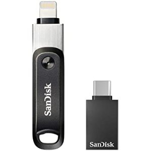 SanDisk 256GB iXpand Flash Drive Go with A-C Adapter