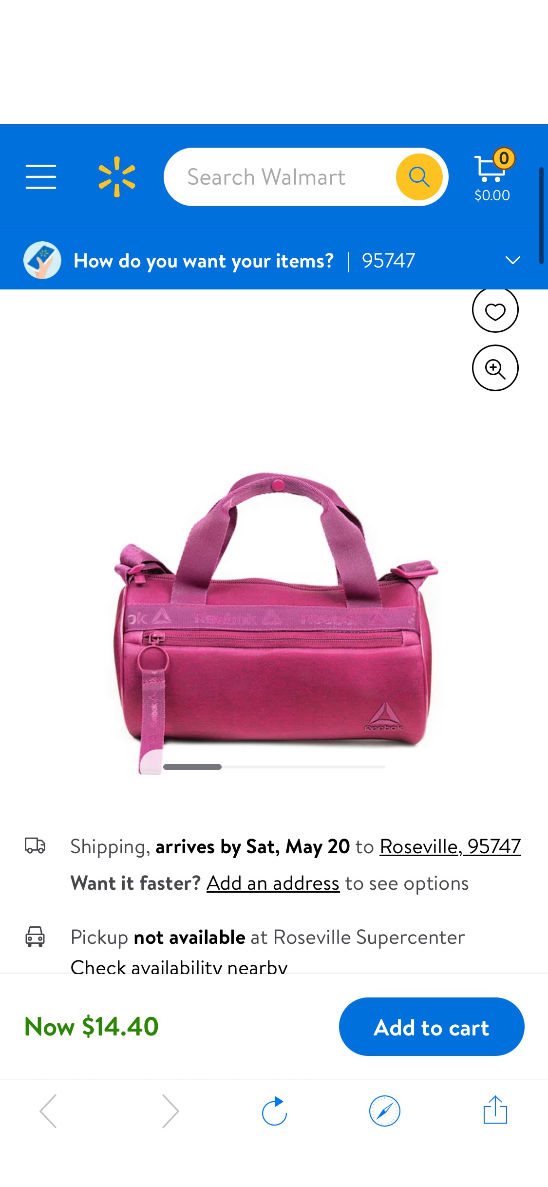 Reebok Womens Victoria Duffel Handbag - Heather Purple - Walmart.com