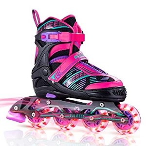 Sulifeel Arigena 4 Size Adjustable Light up Inline Roller Skates