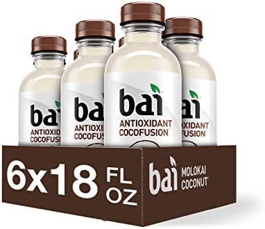 Bai Coconut Flavored Water, Molokai Coconut, Antioxidant Infused Drinks, 18 Fl. Oz. (Pack of 6)