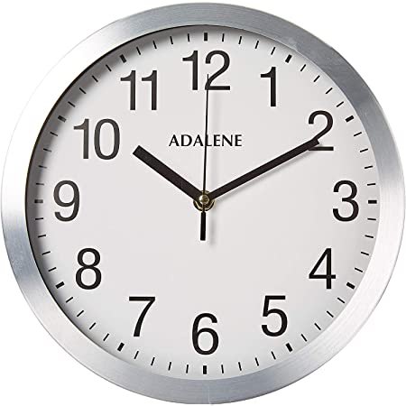 Adalene Modern Metal Wall Clock Silent 10 Inch