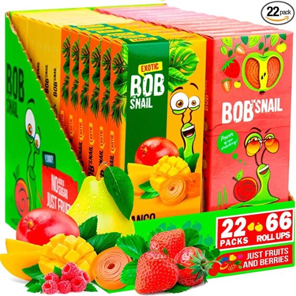 Bob Snail 无糖混合口味健康零食水果卷66个