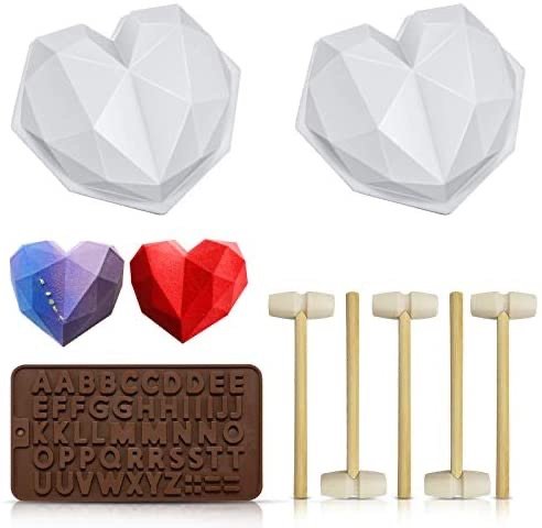 ZEALFOXE 心形巧克力、蛋糕硅胶模具套装