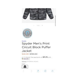 $46.99 Spyder Men s Print Circuit Block Puffer Jacket – PROOZY Proozy:Spyder 男士 Circuit Puffer 29 美元!
点击这里:
代码:PZR51CBP