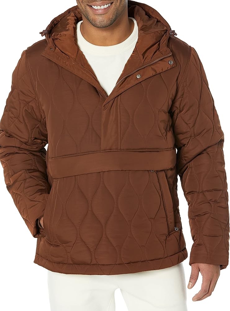 Amazon.com: Amazon Essentials Men's Recycled Polyester Anorak Puffer, Deep Brown, Medium : Clothing, Shoes & Jewelry