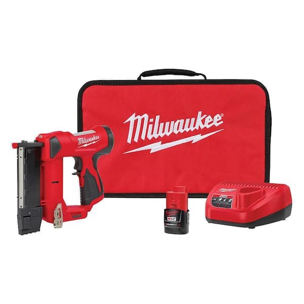 M12 12-Volt 23-Gauge Lithium-Ion Cordless Pin Nailer Kit with 1.5 Ah Battery, Charger and Tool Bag