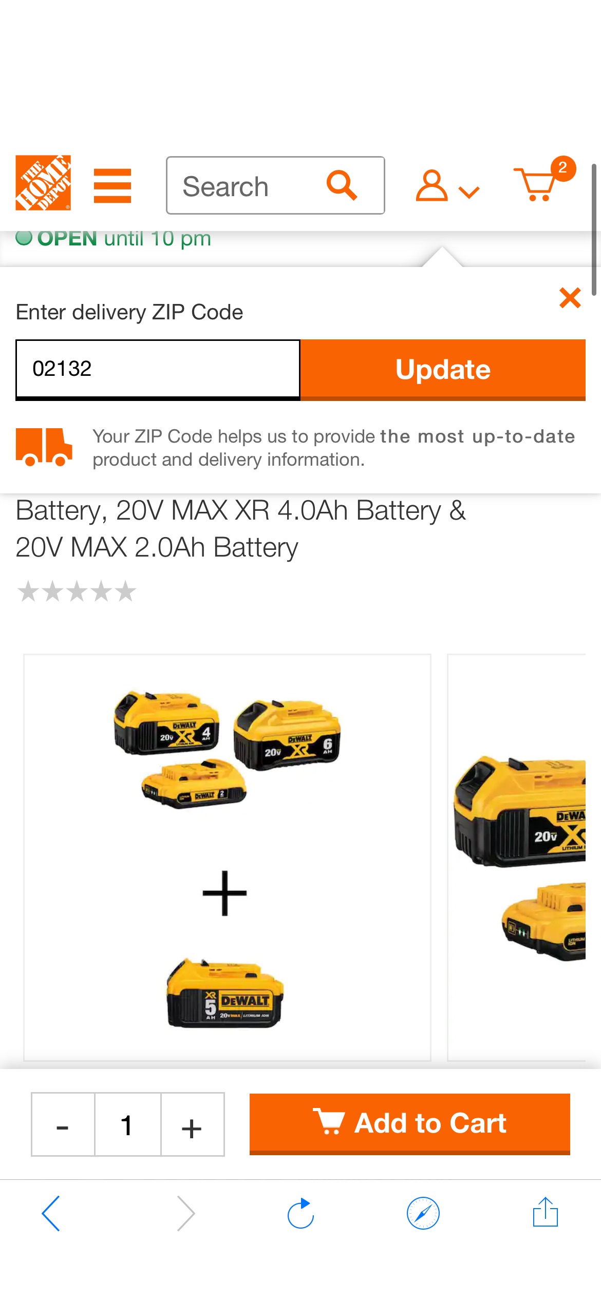 DEWALT 20V MAX XR Premium Lithium-Ion 6.0Ah Battery, 20V MAX XR 5.0Ah Battery, 20V MAX XR 4.0Ah Battery & 20V MAX 2.0Ah Battery
