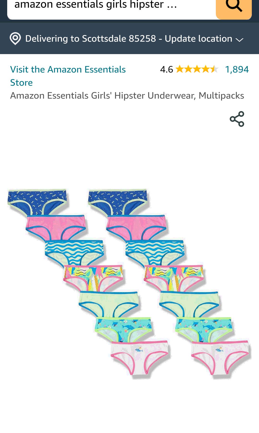 Amazon Essentials Girls' Hipster Underwear, Pack of 14, Multicolor/Animal/Stripe, Medium : Clothing, Shoes & Jewelry