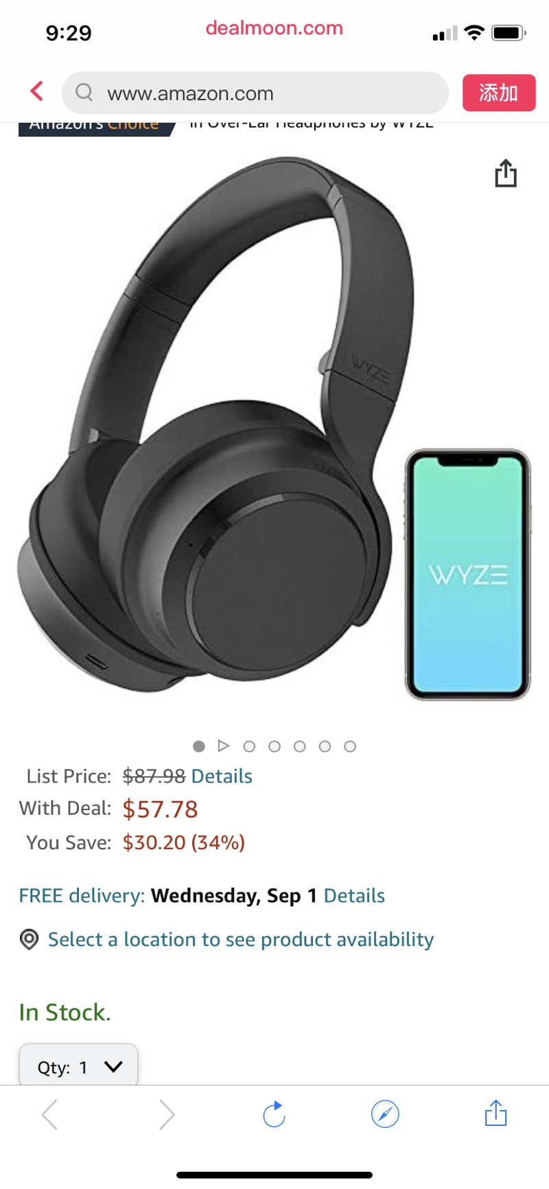 Amazon.com: WYZE 消噪耳机，无线在耳朵蓝牙耳机与主动消噪，高保真的声音，Alexa内置­
