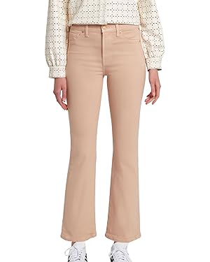 7 For All Mankind Women&#39;s High-Waisted Slim Kick Flare Pants, Caramel Coated at Amazon Women’s Clothing store
