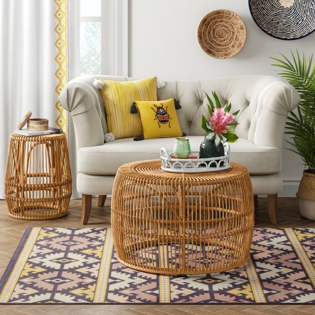 Pyronia Rattan Cage Coffee Table Natural - Opalhouse™ : Target茶几