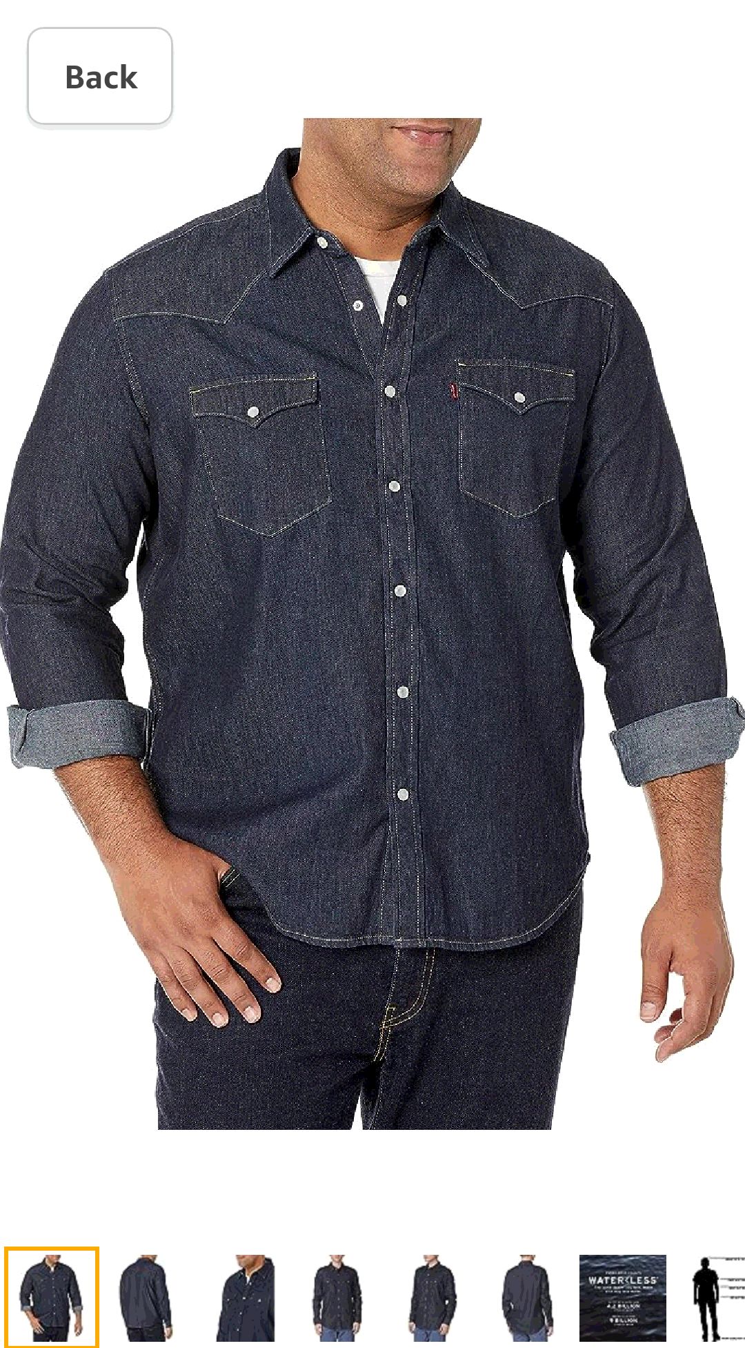 Levi's Men's Classic Western Shirt (Also Available in Big & Tall), Rinse Takedown-Blue, Large at Amazon Men’s Clothing store