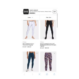 $0 UA Outlet - Leggings | Under Armour 低至4折