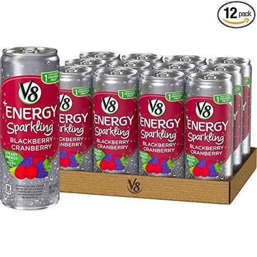 V8 +Energy 黑莓蔓越莓能量饮料 12 oz. 12罐