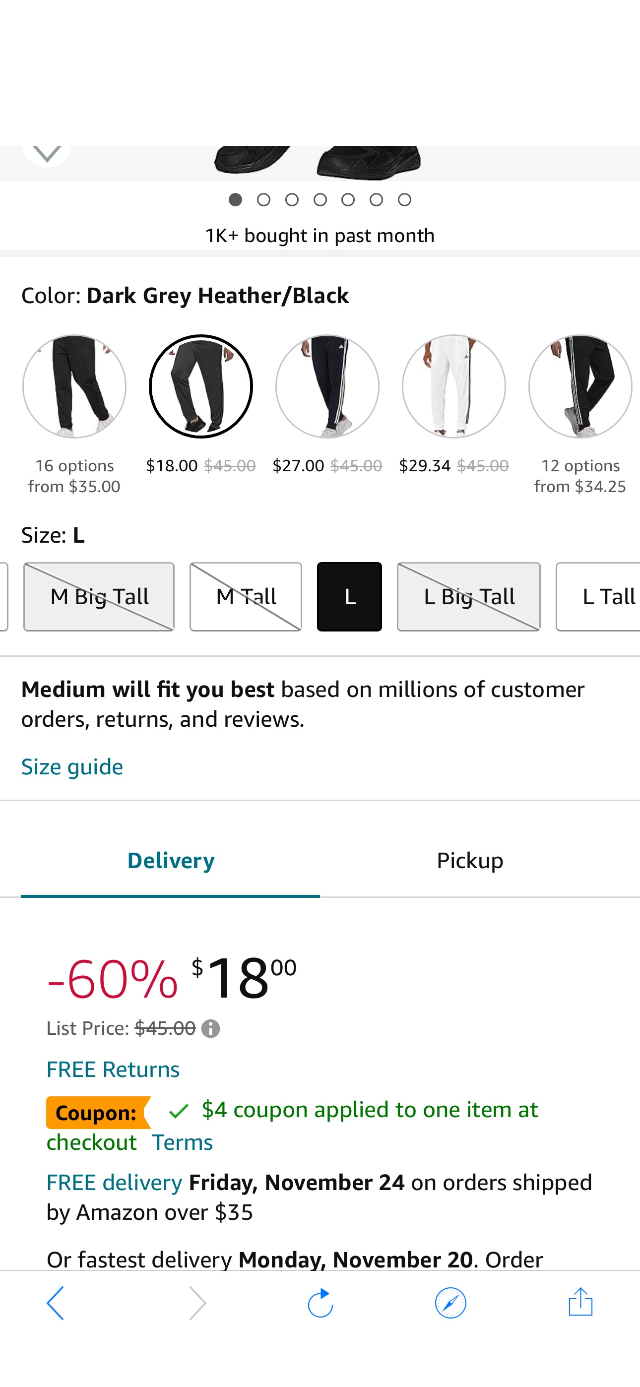 Amazon.com: adidas mens Essentials Warm-Up Tapered 3-Stripes Track Pants, Black/White, Medium US : adidas: Clothing, Shoes & Jewelry阿迪达斯男士运动裤