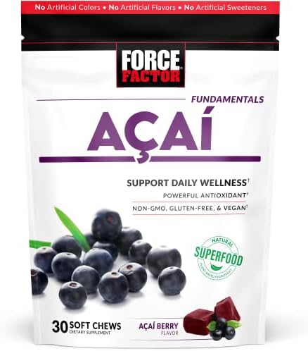 Amazon.com: Force Factor Acai Soft Chews for Immune Support, Oxidative Stress Defense, and Daily Wellness, Superfood and Antioxidants Supplement, 